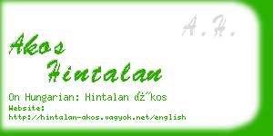 akos hintalan business card